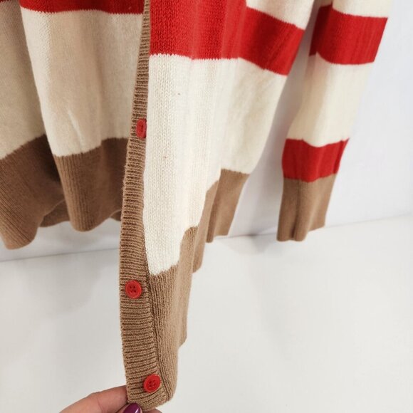 Tommy Hilfiger Womens Wide Stripe Relaxed Fit Cardigan Sweater XL - Picture 3 of 11